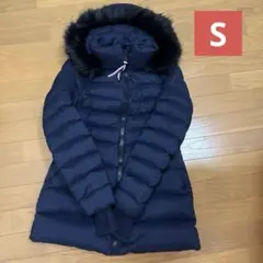 TOMMY HILFIGER ファー付き ダウンコート ジャケット ネイビー S