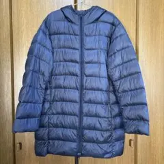 UNIQLO メンズフード付きダウンジャケット L ネイビー