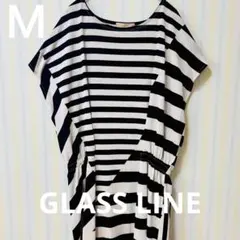 GLASS LINE ストライプ 半袖チュニック　ワンピース 切替タック　ゴムＭのサムネイル