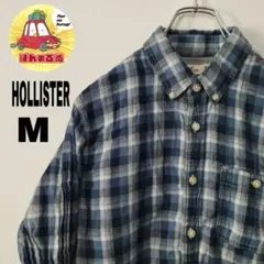 usa古着 HOLLISTER ネルシャツ M ネイビー　ブルー　チェック