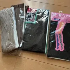80デニール ブラック Mサイズ ストッキング ハイソックス　4点