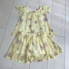 【美品】　シャリロン　ストライプ花柄　セットアップ　110