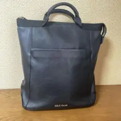 美品☆COLE HAAN コンバーチブル ブラック レザーリュック 3Way