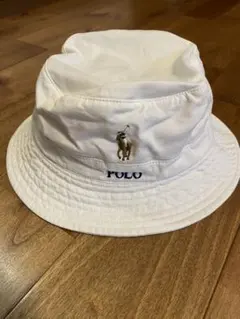 ラルフローレン　バケットハット　白　サイズはL/XL