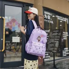 ラブブLabubu柄ラベンダーリュック 紫