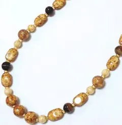 タイガーアイ 虎目石 天然石 ブラウン系 ビーズネックレス 約45cm