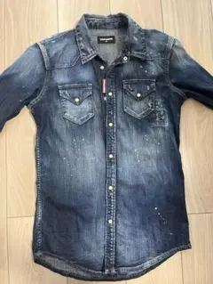 DSQUARED2 ダークブルー デニムシャツ