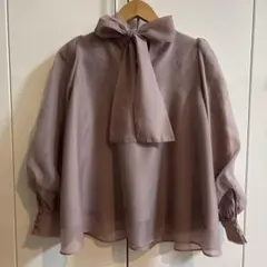 リボン付きブラウス　フリーサイズ　くすみピンク Snidel