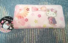 【ハローキティ】和桜柄ファスナー長財布 限定レア♡新品、未使用⭐️