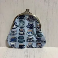 ハンドメイド★がま口・大サイズ【ティーカップ柄】