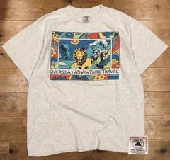 Ｔシャツ 古着 90s Delta デルタ 企業 M アニマル 動物 アート