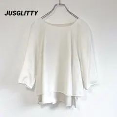 ジャスグリッティー　JUSGLITTY フレアブラウス　白　M 無地　シンプル