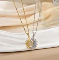 金属アレルギー サージカルステンレス 太陽と月✨くっつくネックレス 2セット✨