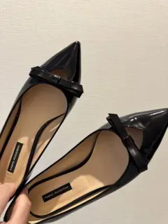 【極美品】FABIUS RUSCONI ブラックフラットシューズ37.5