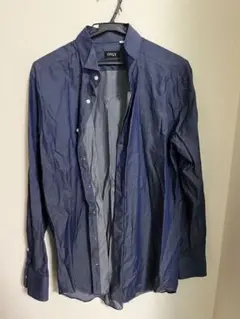 【ONLY 】ネイビー スリムフィットシャツ 42/R フォーマル 美品