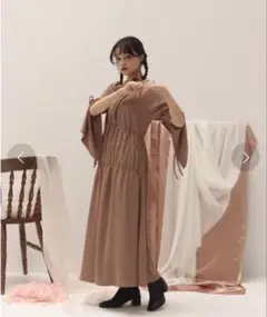 限定カラー♡muguet slit gather long op ブラウン モカのサムネイル