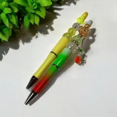 カスタムボールペン ビーズ装飾付きボールペン2本セット