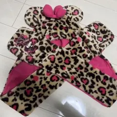 ディズニー ミニー ヒョウ柄 マフラーキャップ 被り物 ファンキャップ 豹柄