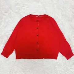 Rose Tiara レディース 長袖カーディガン 3L レッド ローズティアラ