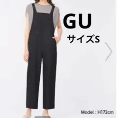 ジーユー サロペットストレートパンツ ブラック S サロペット オーバーオール