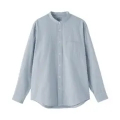 無印良品 MUJI 洗いざらしオックススタンドカラー長袖シャツ 紳士 L