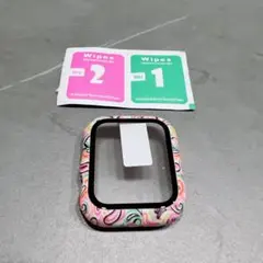 apple watch カバー　ケース 全面保護 ピンク　ペイズリー　40mm