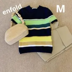 エンフォルド　サマーセーター　ニット　ボーダー　ネイビー