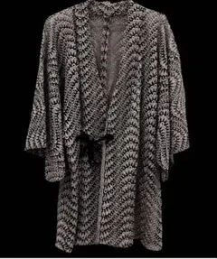 【極美品】黒地にピンクの刺繍 華やかな総レース羽織 夏着物を格上げする逸品