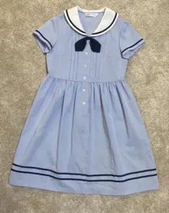 CHOPIN deux 水色 セーラー襟 半袖ワンピース