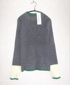 まゆみ様専用　新品 Human 2nd Occasion 袖配色リブニットMのサムネイル