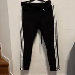 美品‼️F.L.E. 黒 ジョガーパンツ サイドストライプ