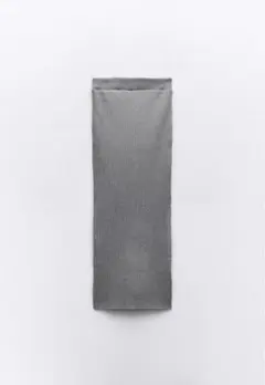 ZARA グレー リブ編み ロングスカート M