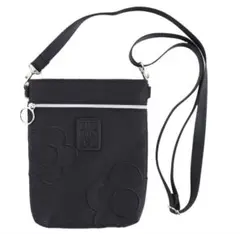 マリークワント　ブラック　フラワー　ショルダーバッグ