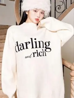 ダーリッチ darich ホワイト エンブロイダリーニットチュニック