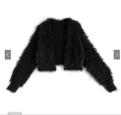 フェザーニットクロップド丈カーディガン[tt014]