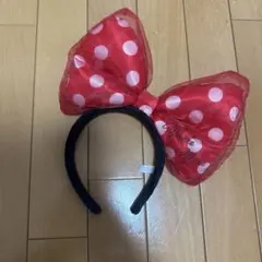 ミニーマウス風カチューシャ 赤水玉