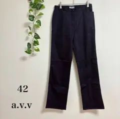 アーベーベー ストレートパンツ 大きいサイズ 42 パープル 1607