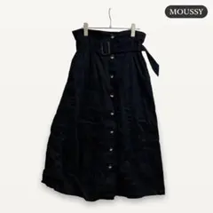 zC1195【S】MOUSSY ロングスカート ベルト付き ハイウエスト 無地のサムネイル