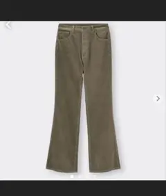 GU コーデュロイフレアパンツ オリーブ