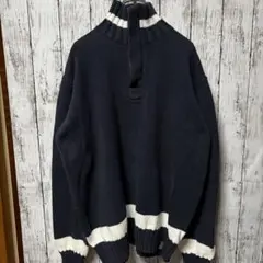 nautica USA企画 90s ハーフジップ　ボタン　肉厚ゆるダボニットのサムネイル