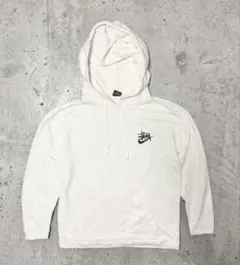 つ*様 Nike × Stussy コラボ パーカー フーディー 白 L 刺繍ロ