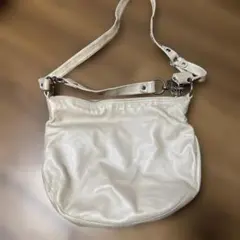COACH アイボリー レザー ショルダーバッグ