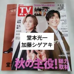 堂本光一　加藤シゲアキ　週間TVガイド11.21号　切り抜き