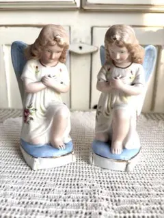 ビンテージ 人形 天使 陶器 置物 インテリア 工芸品 美術品 A2833
