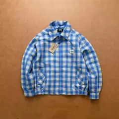 Stussy 青と白のチェックシャツ