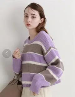 【Cutie Blonde】ショート丈ニットプルオーバー