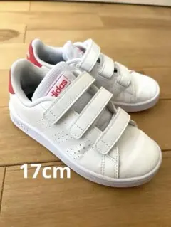 【美品】17cm スニーカー　ピンク　adidas アディダスのサムネイル