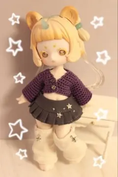 アンティーユ　あったかニットセット　虫虫カフェ　パープル