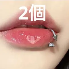新品2個16G 10スパイクデザインリップピアスリップピアス軟骨ピアス
