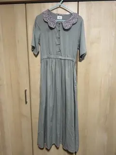 merryJennyフラワースカラップカラーシャツワンピース